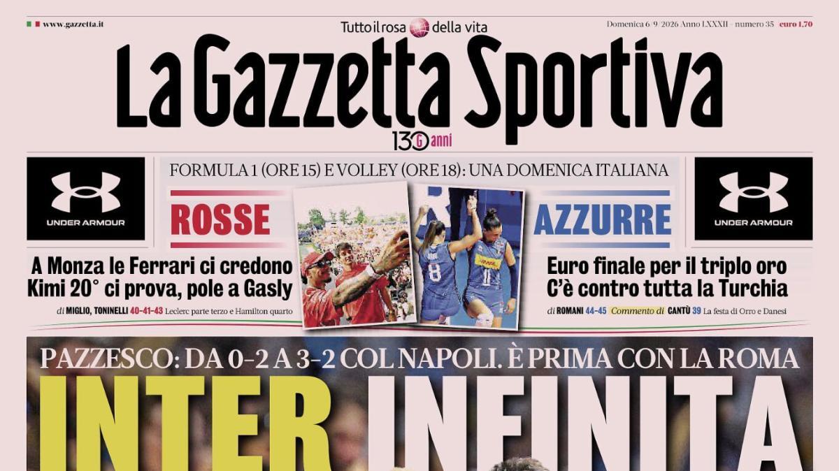 PRIMA PAGINA – La Gazzetta Sportiva: "Anche Gasp rimonta la sua Dea"