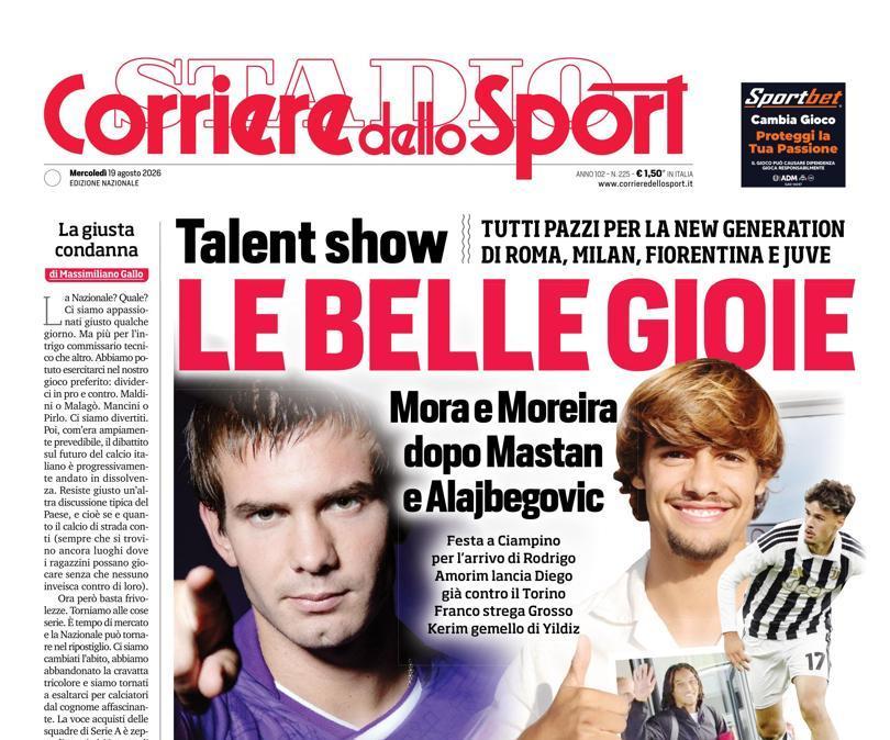 PRIMA PAGINA - Corriere dello Sport: "Le belle gioie"