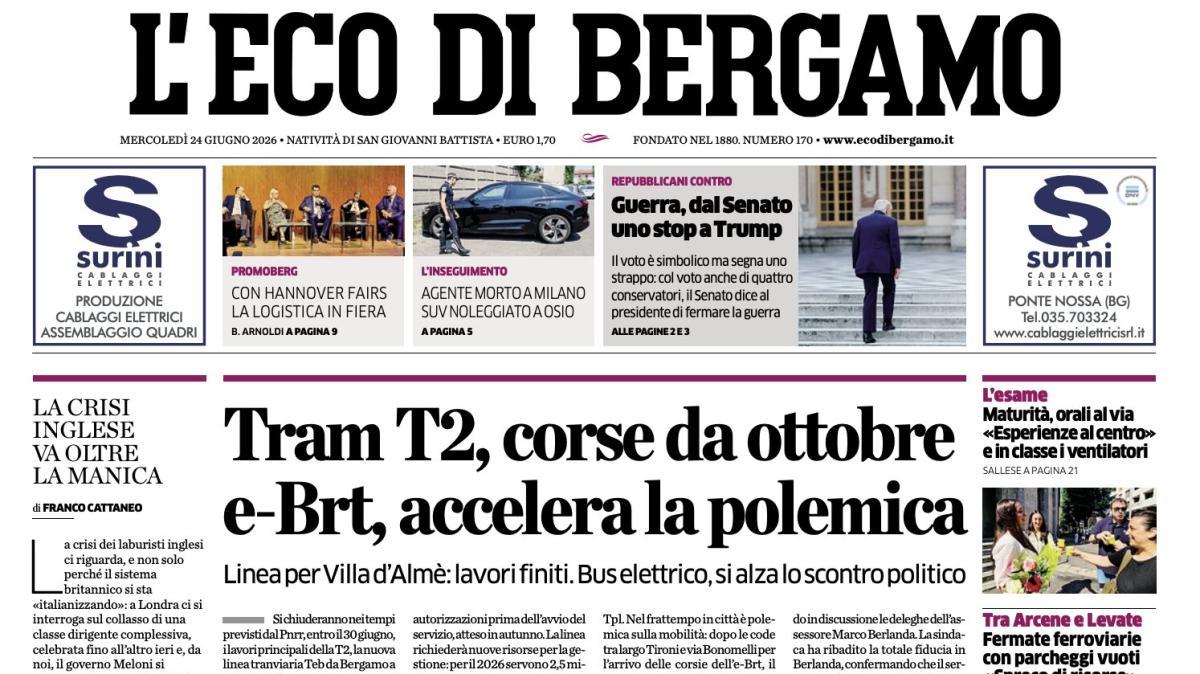PRIMA PAGINA – L'Eco di Bergamo: "Palestra: il Chelsea sorpassa l'Inter. Piace Alajbegovic"