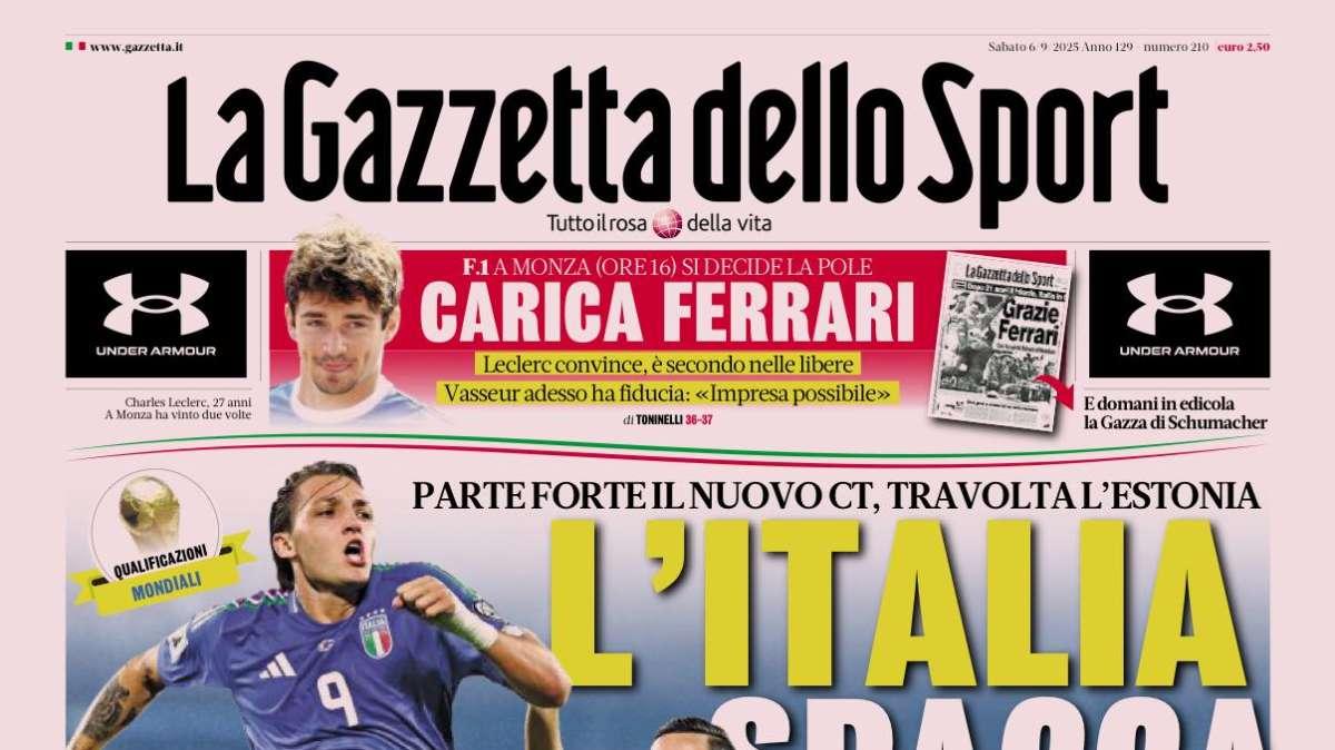 PRIMA PAGINA - La Gazzetta dello Sport: "L’Italia spacca"