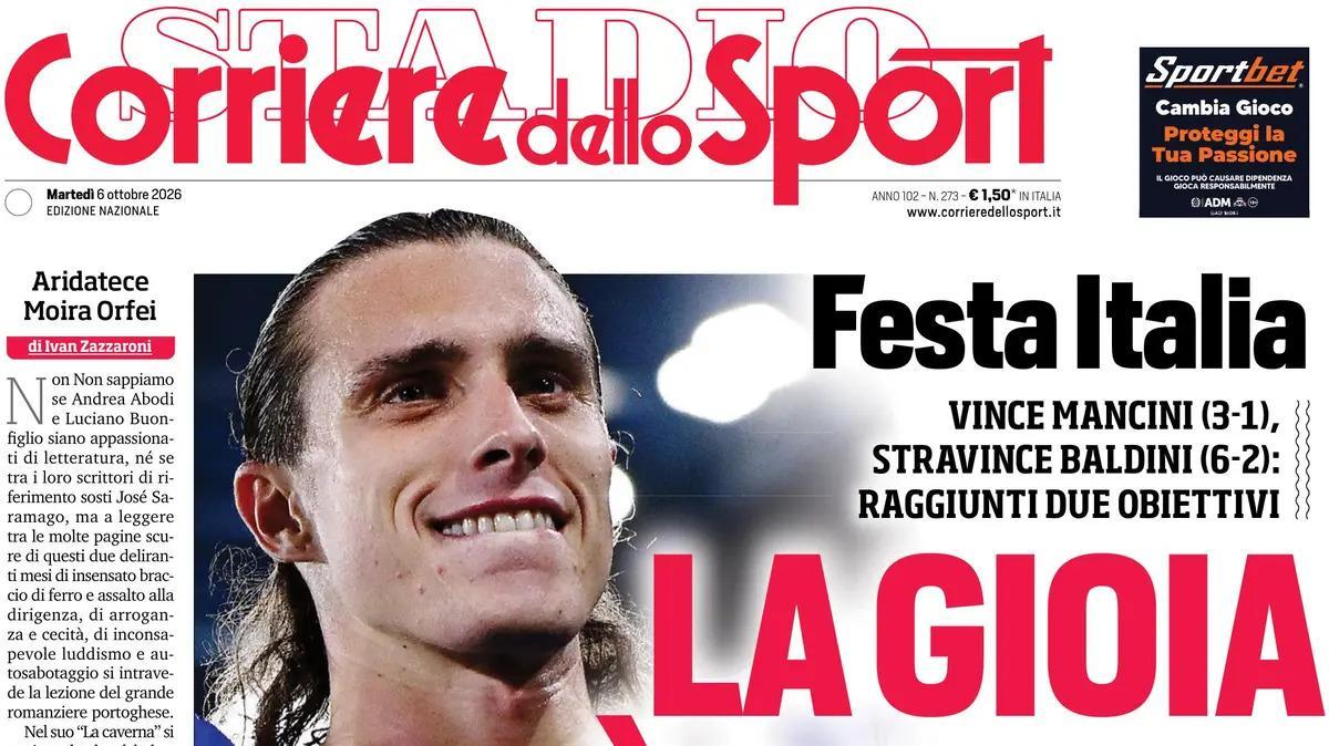 PRIMA PAGINA – Corriere dello Sport: "La gioia è doppia"