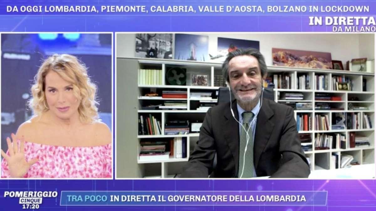 Reg. Lombardia, Fontana a Pomeriggio Cinque: "Abbiamo chiesto di allentare le restrizioni prima dei 15 giorni"