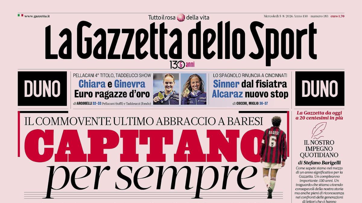 PRIMA PAGINA - Gazzetta dello Sport: "Capitano per sempre"