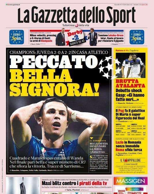 La Gazzetta dello Sport: "Brutta Atalanta"