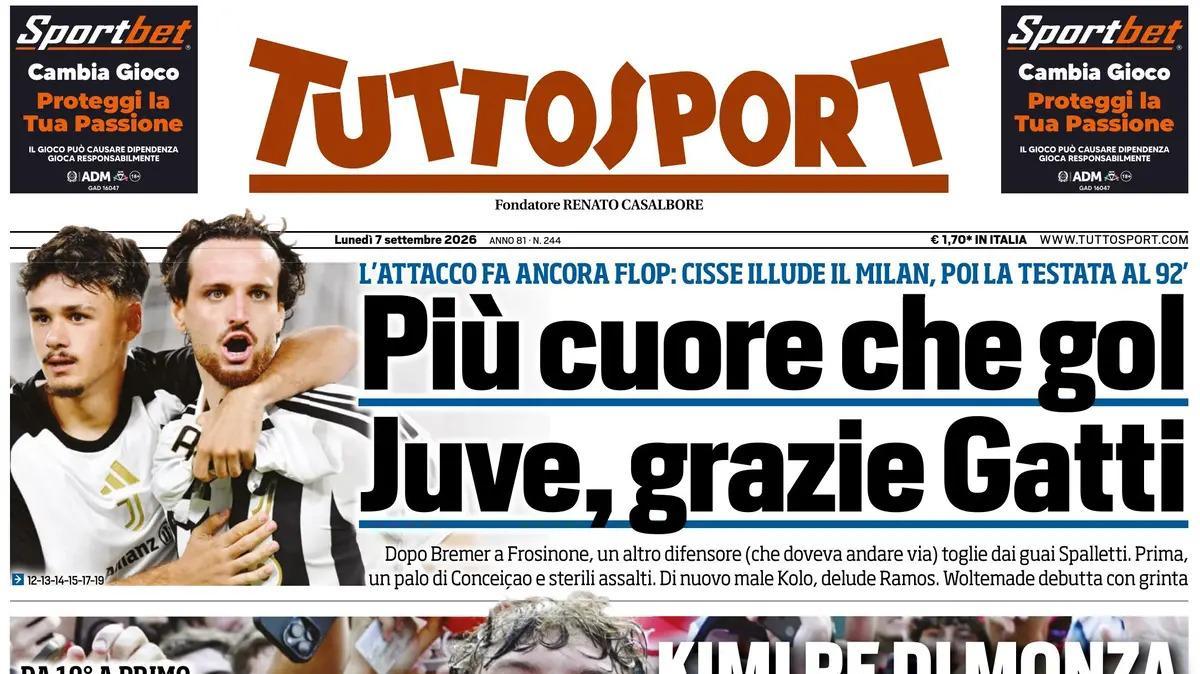 PRIMA PAGINA – Tuttosport: "Kimi re di Monza"