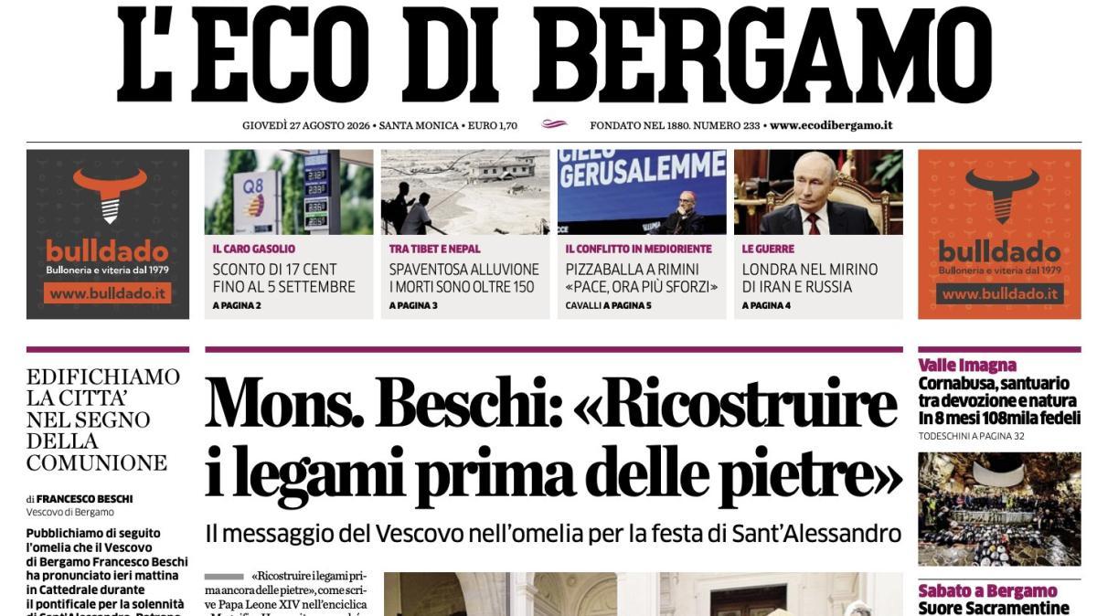 PRIMA PAGINA – L'Eco di Bergamo: "L'Atalanta questa sera in Ungheria per il primo obiettivo della stagione"
