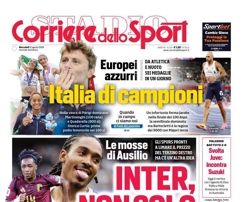 PRIMA PAGINA - Corriere dello Sport: "Inter, non solo Spence"