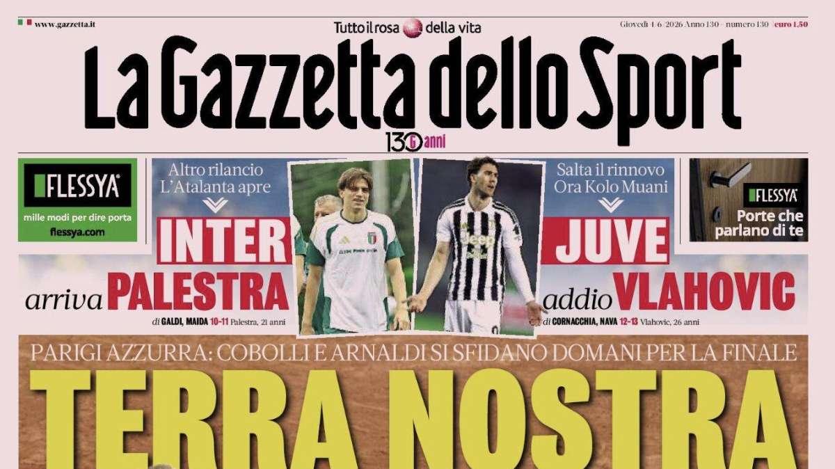 PRIMA PAGINA – La Gazzetta dello Sport: "Inter arriva Palestra"