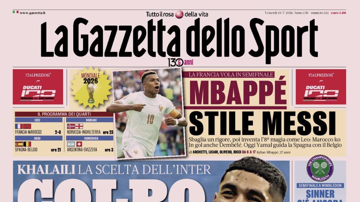 PRIMA PAGINA – La Gazzetta dello Sport: "Colpo d'ala"