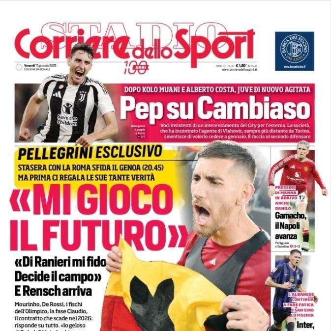 Il Corriere dello Sport oggi apre con l'intervista a Pellegrini: "Mi gioco il futuro"
