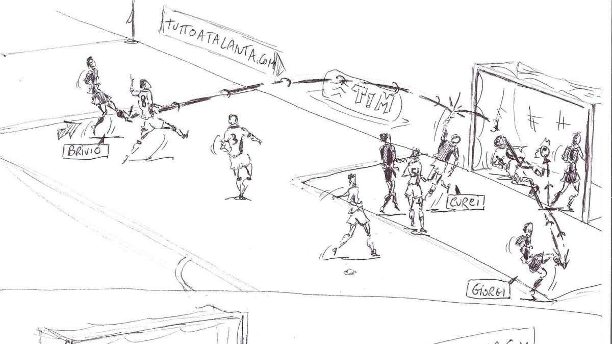 La vignetta di Atalanta-Bologna. Giorgi-"Gila", un punto ciascuno