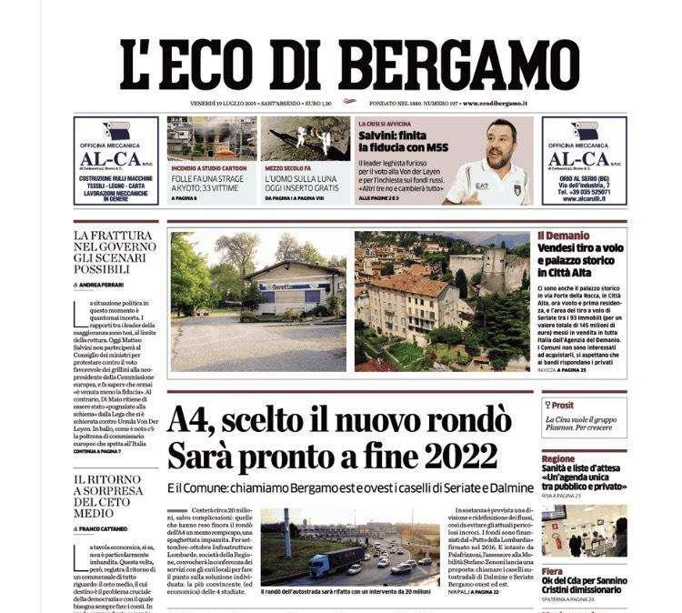 L'Eco di Bergamo: "Atalanta nove gol: in rete Muriel"