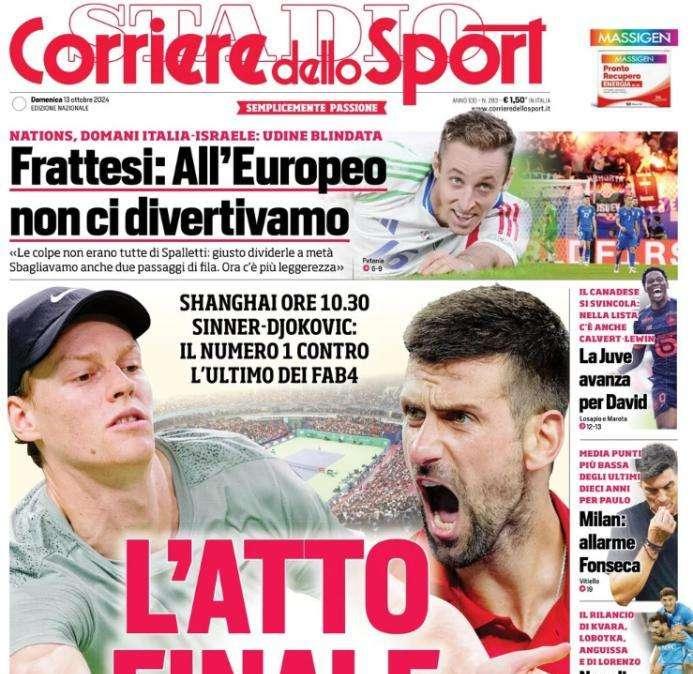 Corriere dello Sport e le parole di Frattesi: "All'Europeo non ci divertivamo"