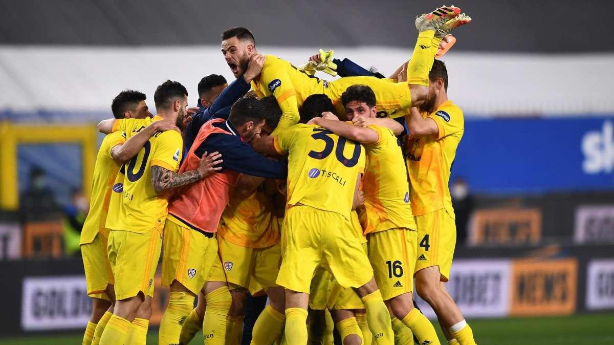 Il Cagliari schianta e affonda il Perugia: 5-0 al Curi con Lapadula protagonista. Fischi per il Grifo