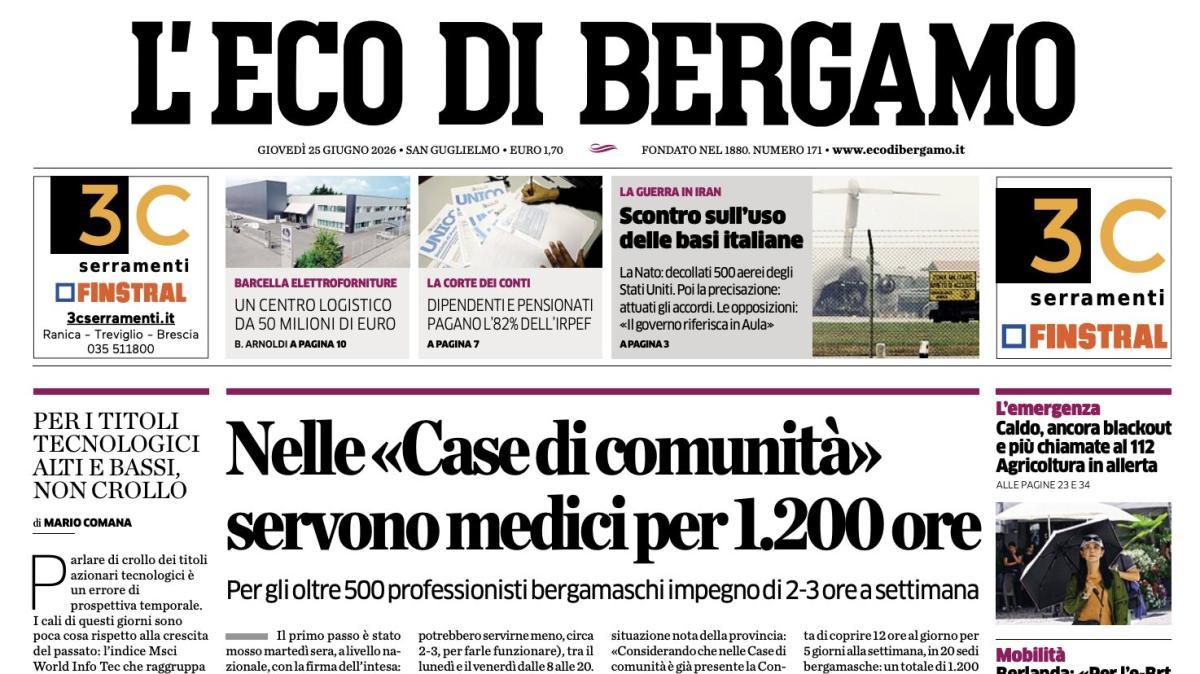 PRIMA PAGINA – L'Eco di Bergamo: "Palestra al Chelsea plusvalenza record per l'Atalanta"