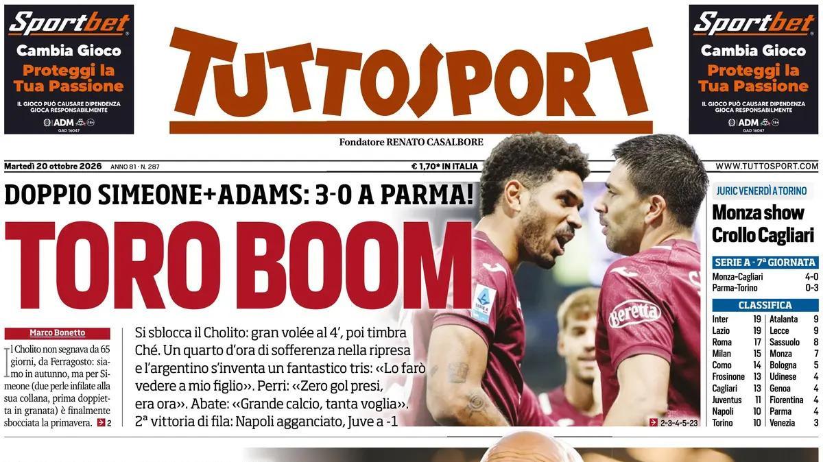 PRIMA PAGINA – Tuttosport: "Spalletti: obbligo di fiducia"