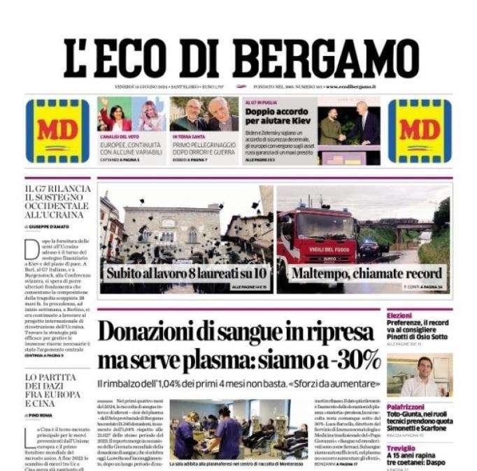 Scattano gli Europei. L'Eco di Bergamo con Scamacca: "Io qui grazie a Gasperini"