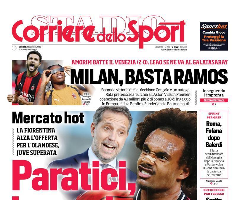 PRIMA PAGINA - Corriere dello Sport: "Paratici, lo sgarbo"