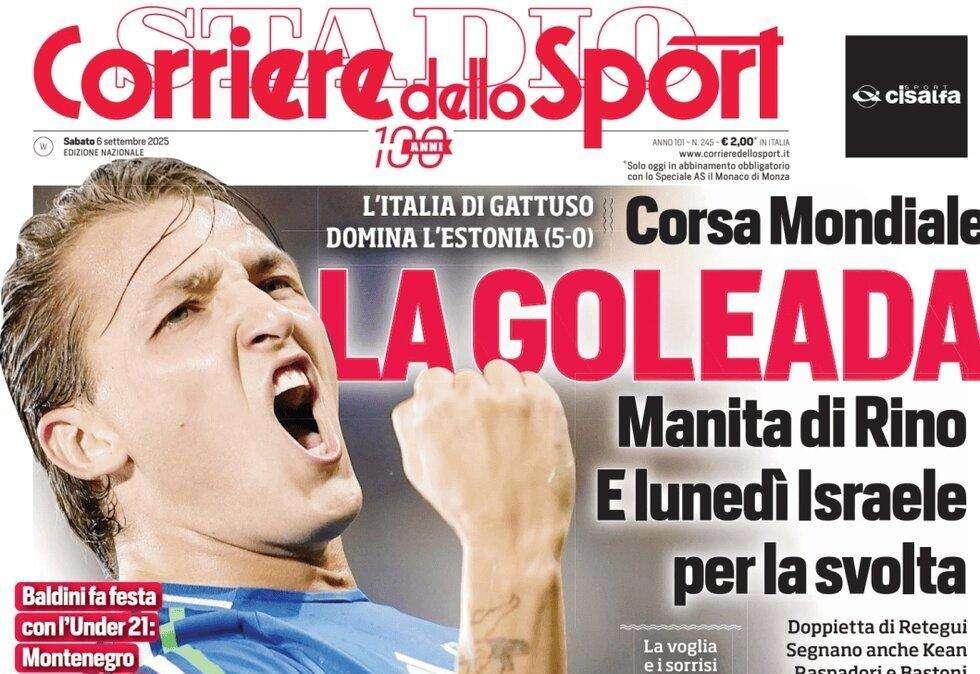PRIMA PAGINA - Corriere dello Sport: "La Goleada"