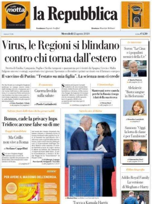 La Repubblica - Virus, le Regioni si blindano contro chi torna dall'estero