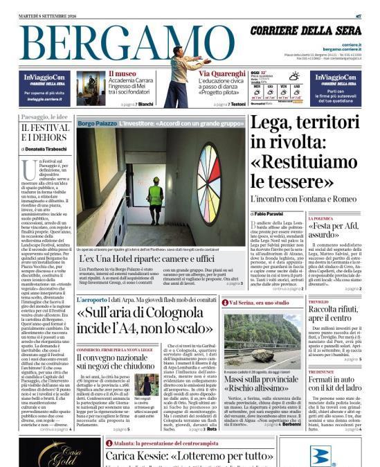 PRIMA PAGINA - Corriere di Bergamo: "Carica Kessie: «Lotteremo per tutto»"