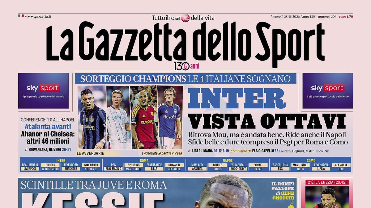 PRIMA PAGINA - Gazzetta dello Sport: "Kessie che botte"