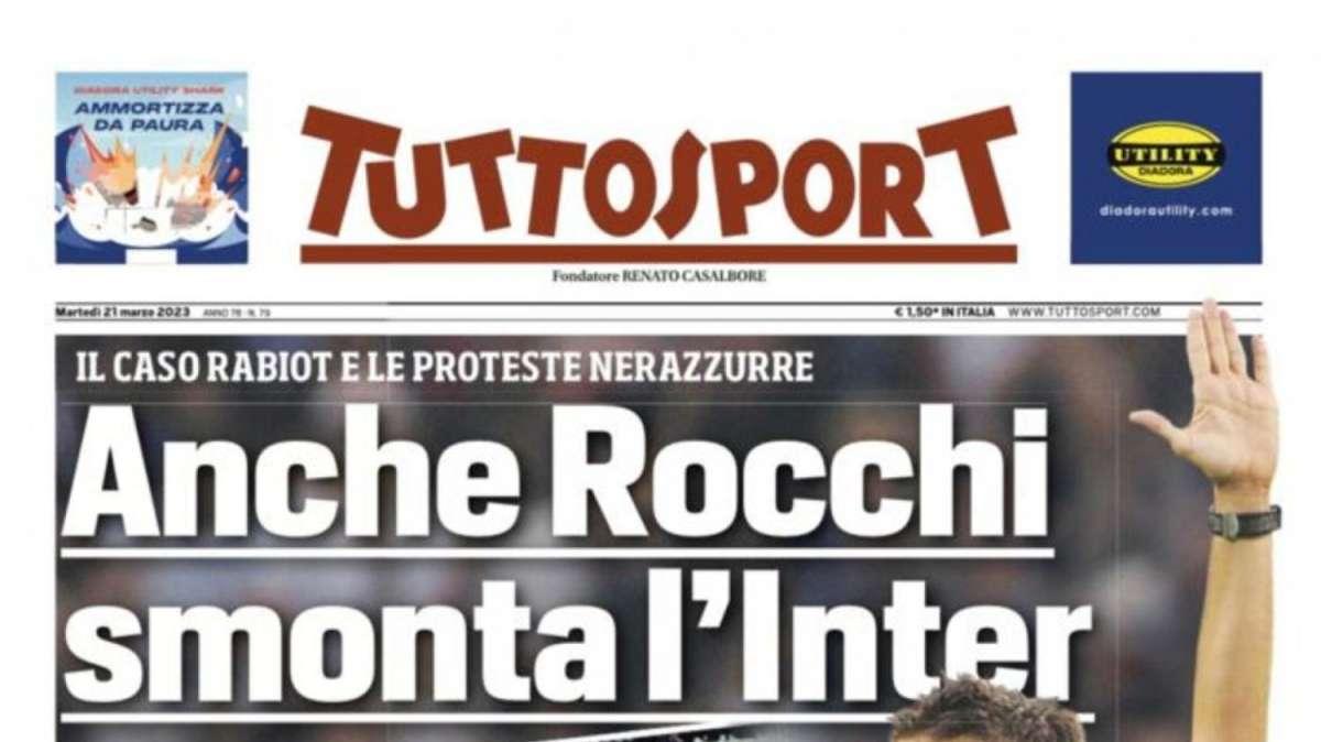 L'apertura di Tuttosport: "Anche Rocchi smonta l'Inter". Retegui per l'attacco del Milan