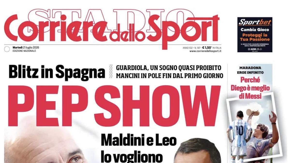 PRIMA PAGINA – Corriere dello Sport – Stadio: "Pep Show"