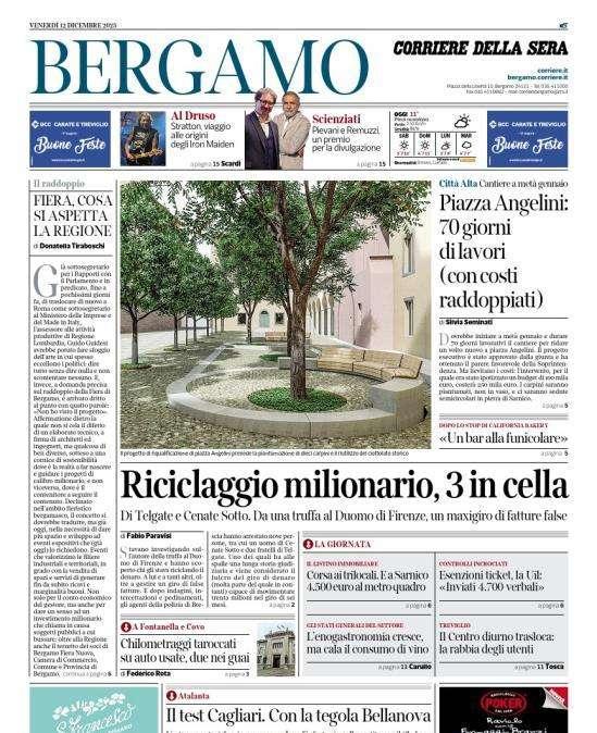 PRIMA PAGINA - Corriere di Bergamo: "Il test Cagliari. Con la tegola Bellanova"