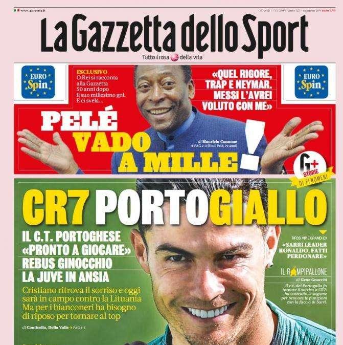 Prime pagine - "CR7 PortoGiallo", "Milan nella rete di Raiola, "Ansia CR7"