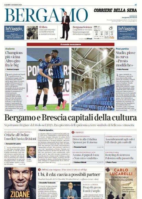 Corriere Bergamo: "Atalanta, Champions più vicina. Altro giro fra le big"
