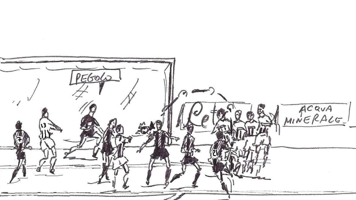 La vignetta di Atalanta-Siena. Ciga e Jack presenti