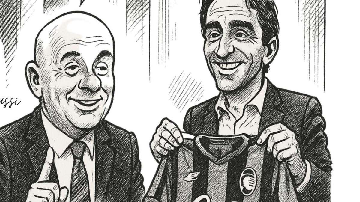 La vignetta TA - Percassi blinda D’Amico: ironia e sorrisi alla presentazione con New Balance