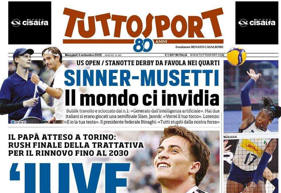 PRIMA PAGINA - Tuttosport: "'Juve ti amo' Firmato Yildiz"