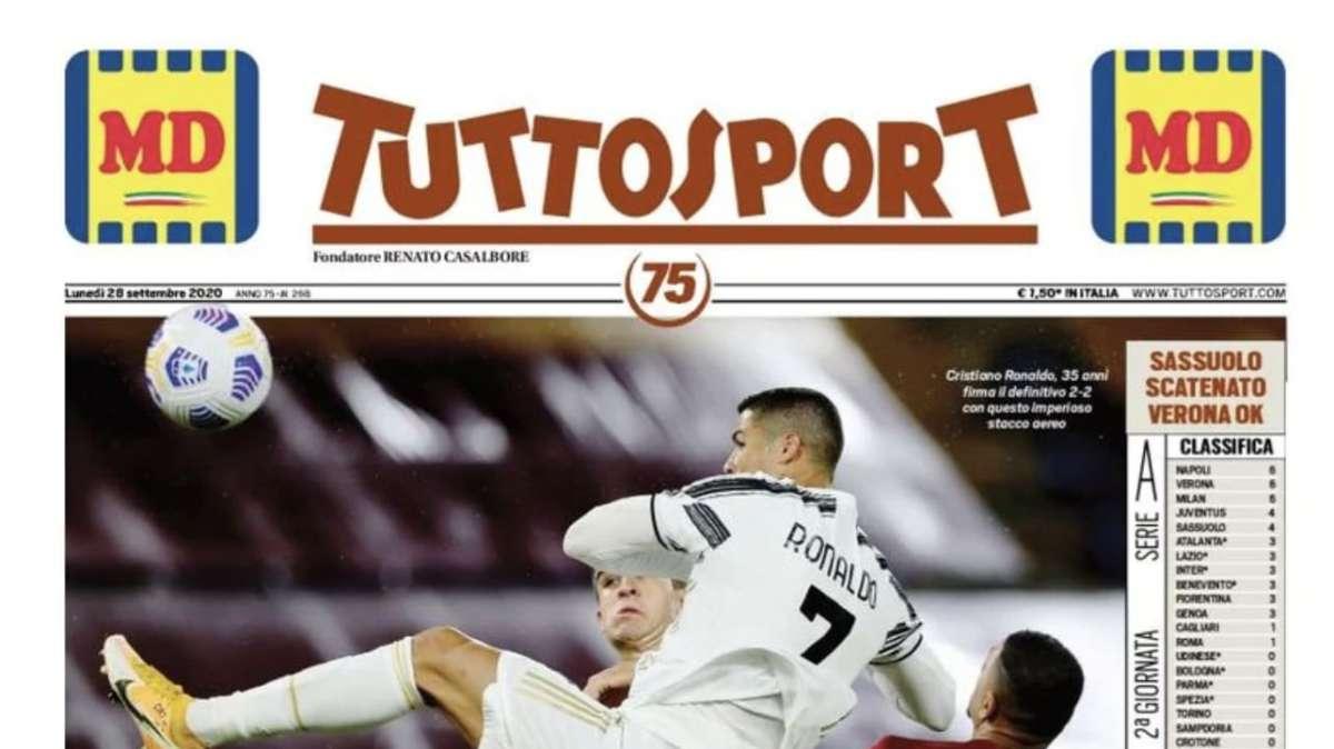 PRIMA PAGINA - Tuttosport: "Fenomeno CR7"