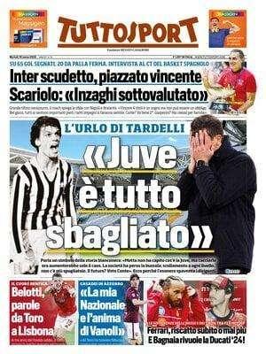 Juve in crisi, Tardelli analizza il momento. La prima pagina di Tuttosport: "È tutto sbagliato"
