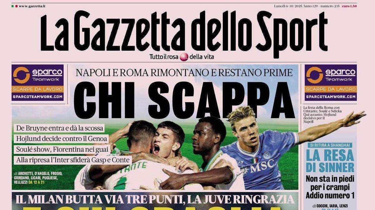 PRIMA PAGINA - Gazzetta dello Sport: "E chi sbaglia"