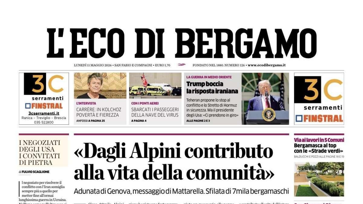 PRIMA PAGINA - L'Eco di Bergamo: "Milan ko 3-2. L'Atalanta sbanca San Siro e blinda il settimo posto"