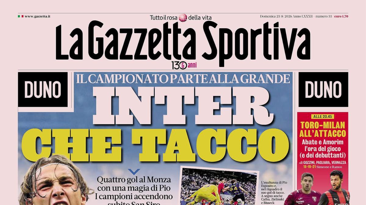 PRIMA PAGINA - Gazzetta dello Sport: "Inter, che tacco"