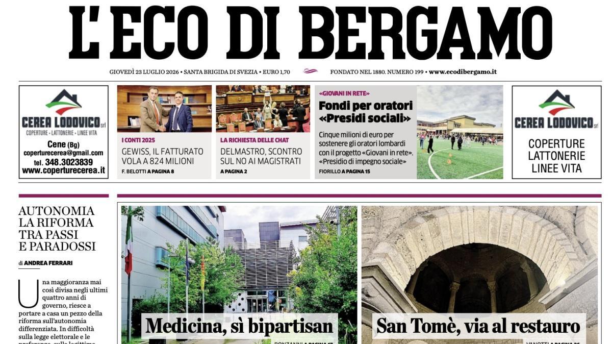 PRIMA PAGINA – L'Eco di Bergamo: "Il test di Zingonia contro il Mantova si conclude 1-1"