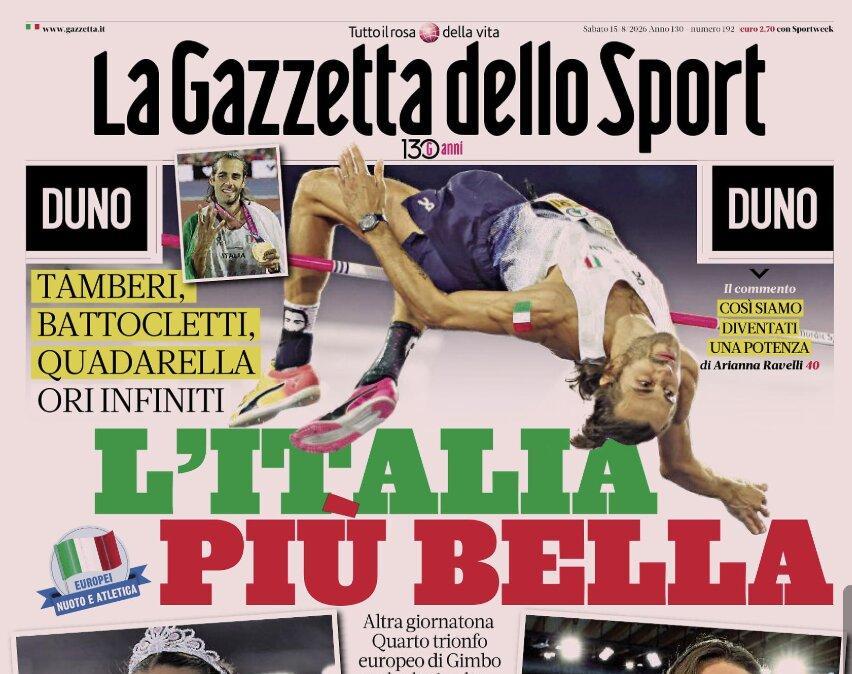 PRIMA PAGINA – La Gazzetta dello Sport: "L'Italia più bella"
