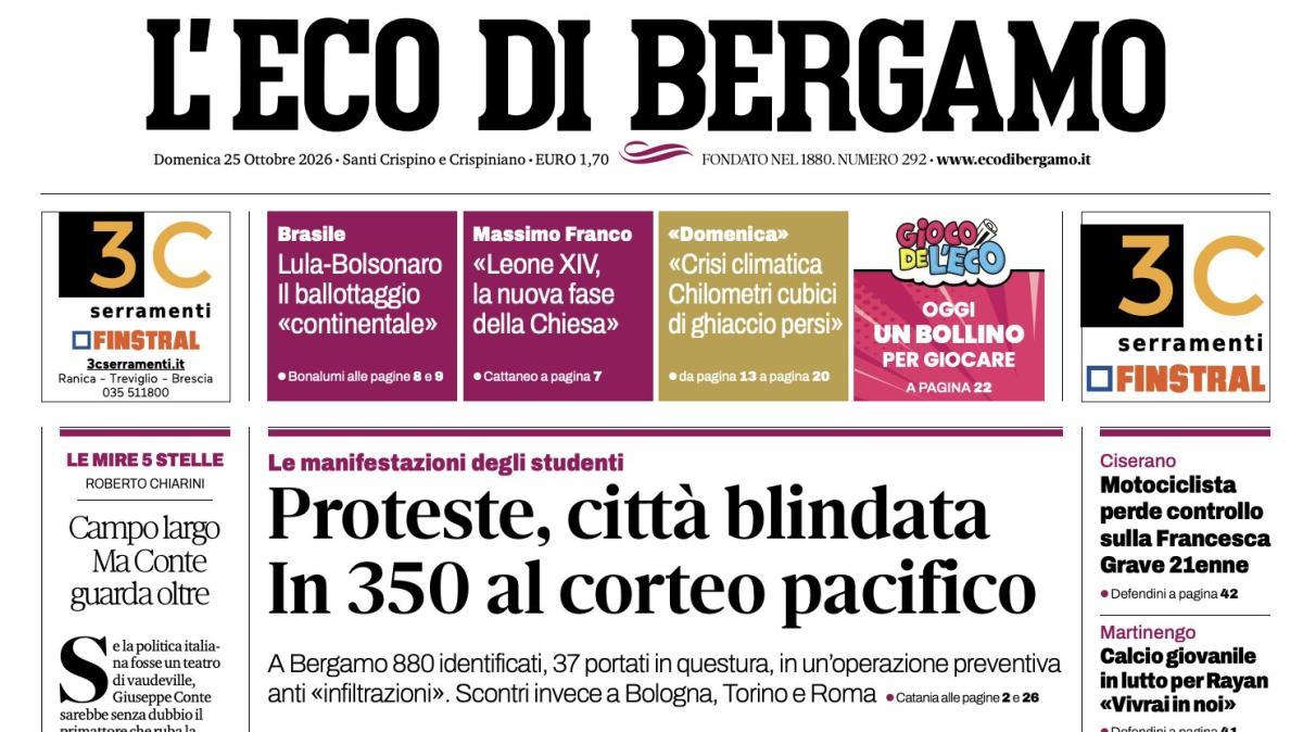 PRIMA PAGINA – L'Eco di Bergamo: "Oggi a Bergamo il Frosinone rivelazione"