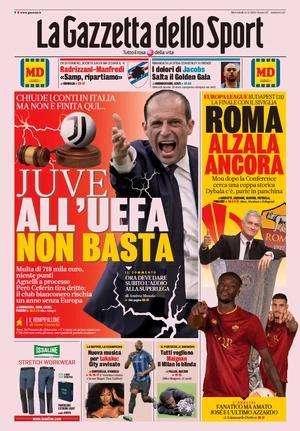 La prima de La Gazzetta dello Sport sui bianconeri: "Juve, all'Uefa non basta"