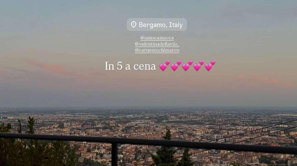 Cena speciale in Città Alta per i neo sposi Scamacca e Carnesecchi: cenetta... "a cinque" prima del raduno!