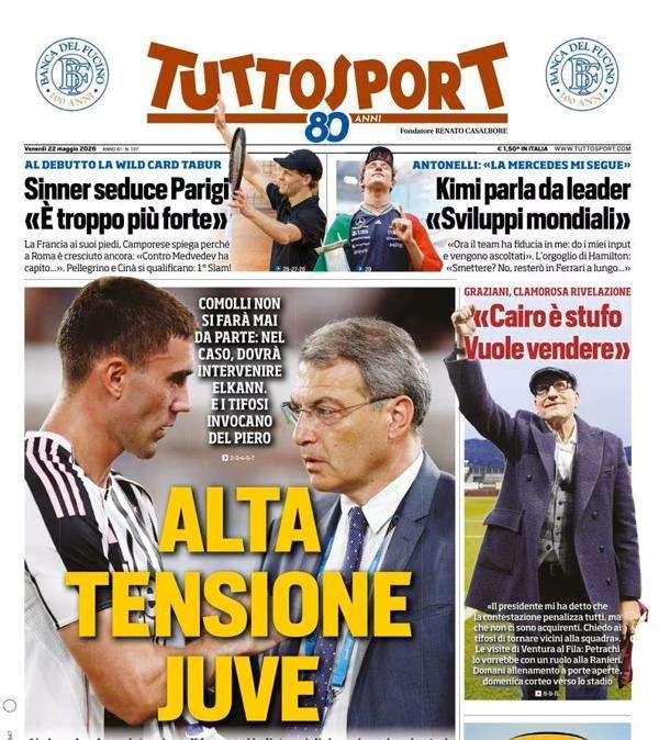 PRIMA PAGINA - Tuttosport: "Alta tensione Juve"