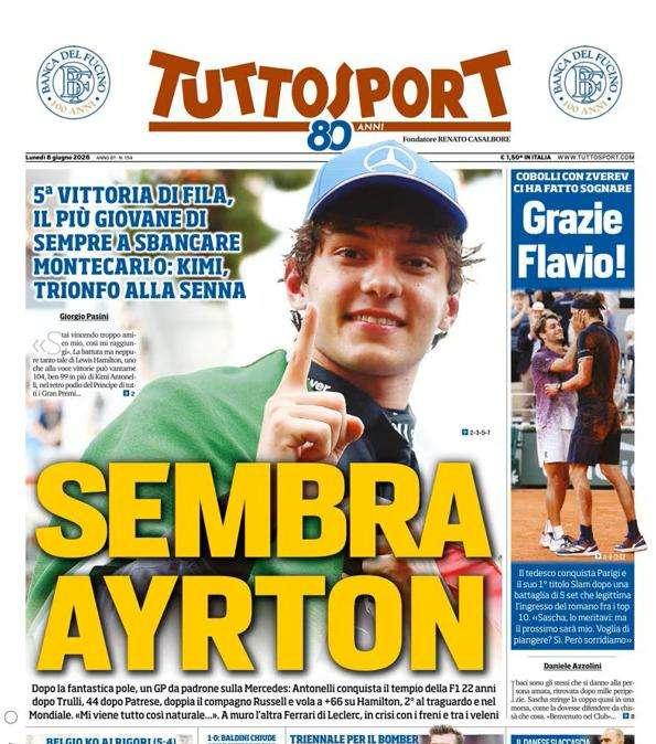 PRIMA PAGINA - Tuttosport: "Sembra Ayrton"