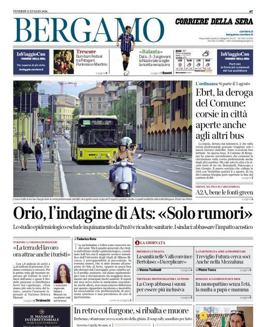 PRIMA PAGINA - Corriere di Bergamo: «Italanta»  Dal 4-3-3 ai giovani: la Nazionale sceglie la ricetta nerazzurra