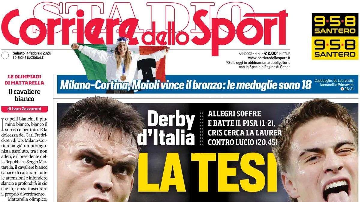 PRIMA PAGINA - Corriere dello Sport: "Lazio-Atalanta, Daniel Maldini e il conto in sospeso"