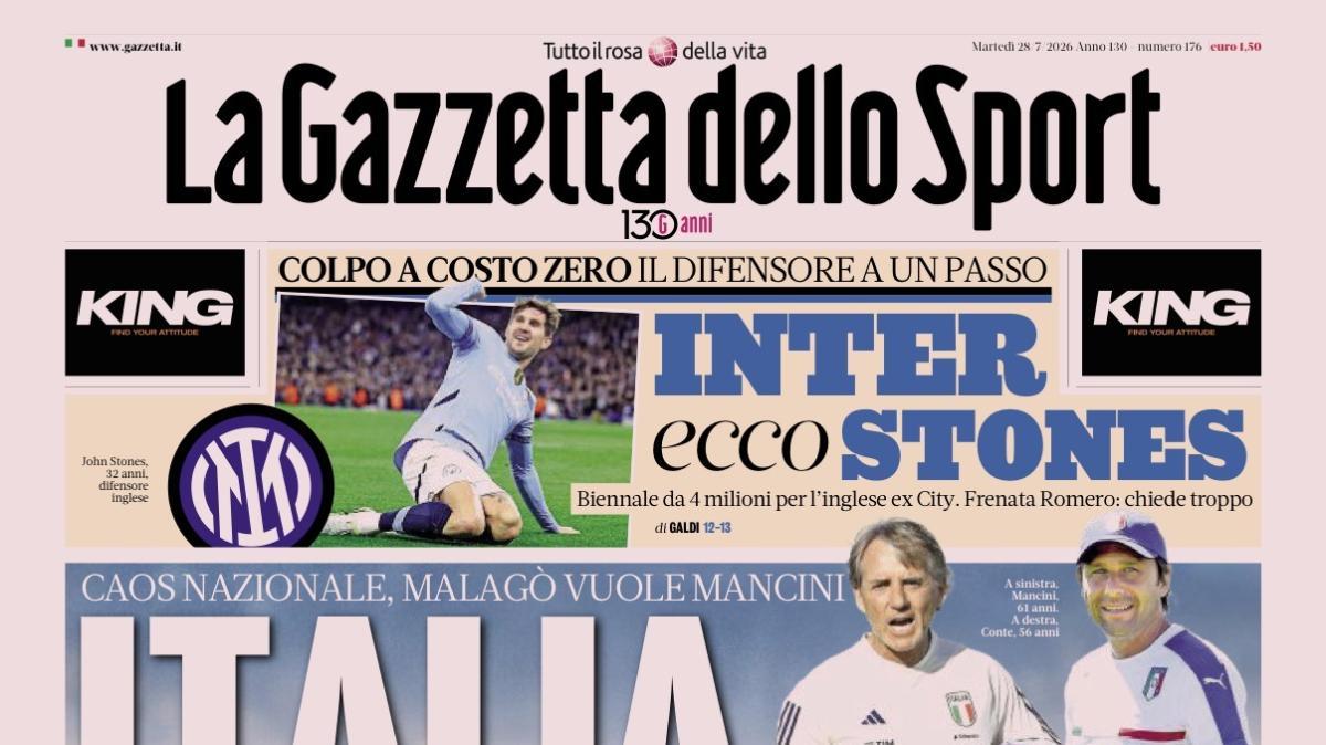 PRIMA PAGINA – La Gazzetta dello Sport: "Italia da rifare"