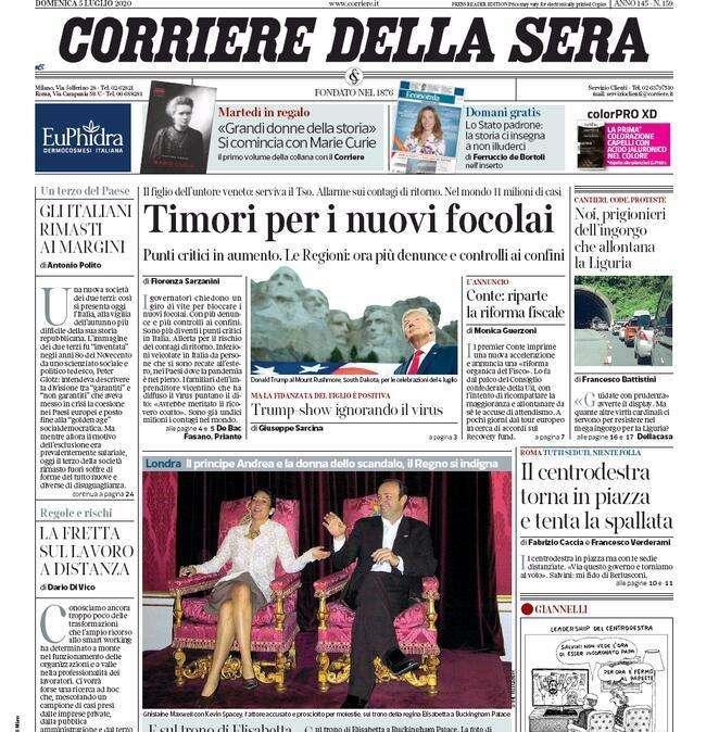 PRIME PAGINE - "Timori per i nuovi focolai"